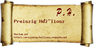 Preiszig Héliosz névjegykártya